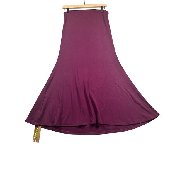 OGL MaxWarm Tummy-Control Flared Maxi Skirt Ruby Red Medium High/Low Hem - Picture 1 of 4